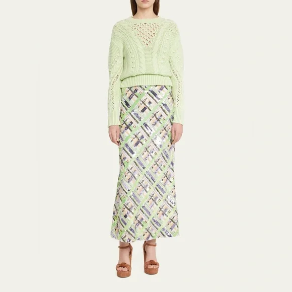 NWOT VERONICA BEARD Brent EMBELLISHED sequin midi skirt mermaid 2 - Picture 5 of 17